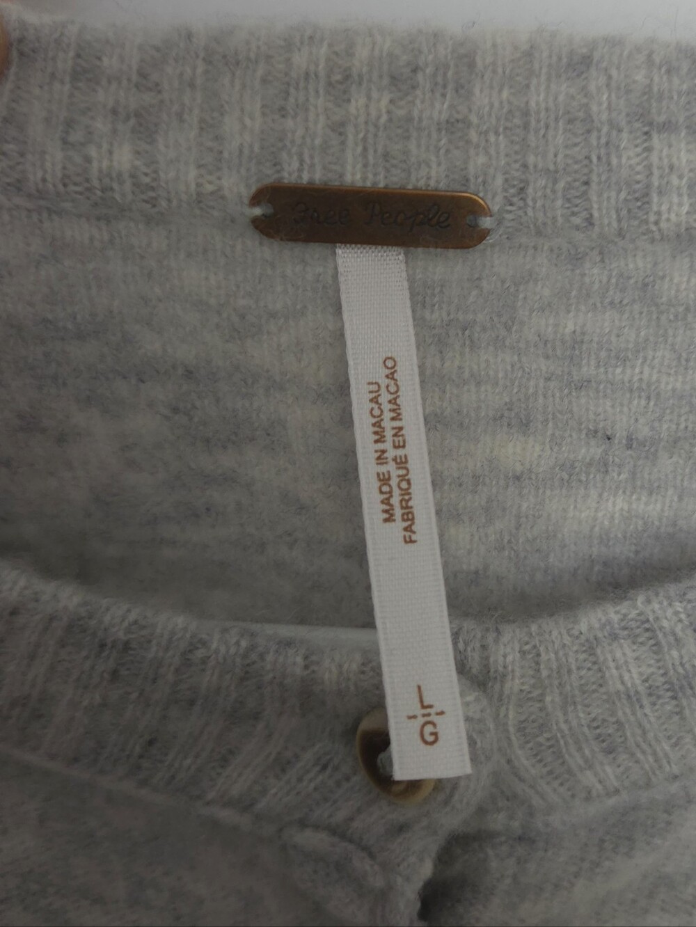 Free People Heather Gray Button Cardigan. Size L. #SW - Picture 9 of 12